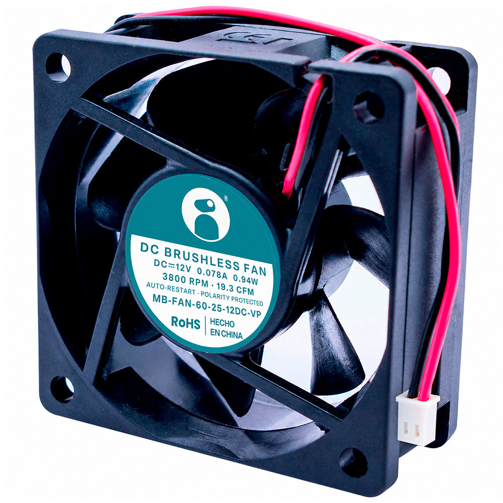 Ventilador 12V 60x60x25mm Balero Precisión Conector JST 19CFM