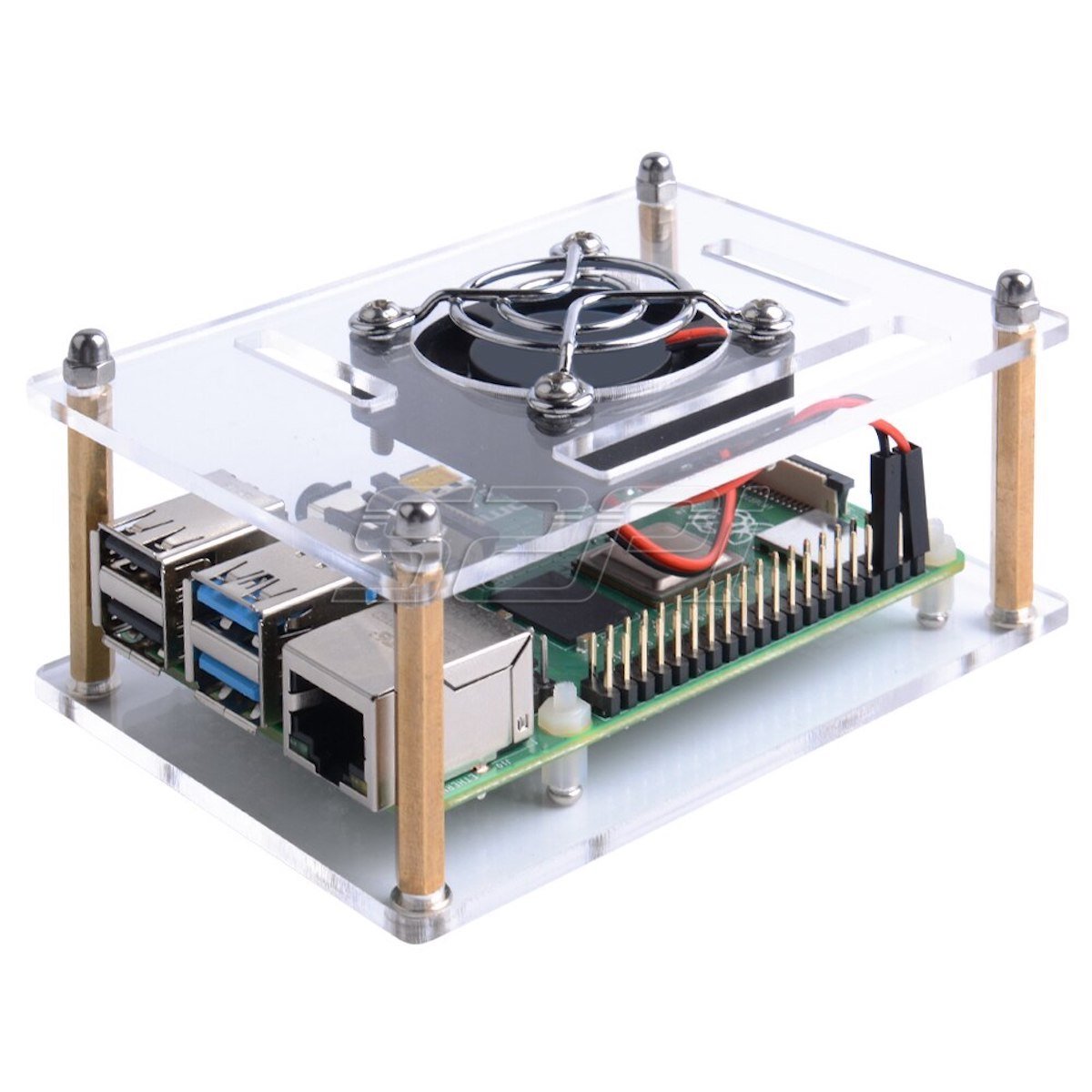 Carcasa Acrílico Ventilador Raspberry Pi