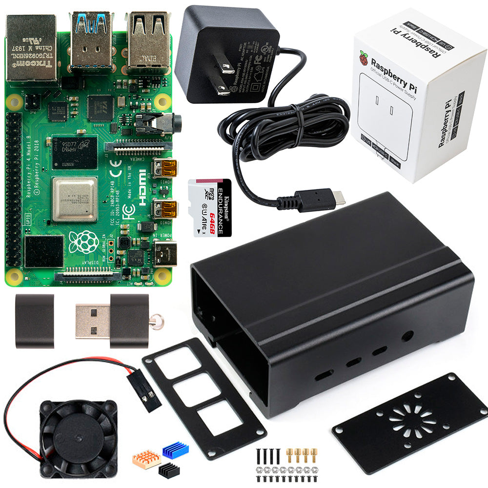 Mini PC Industrial Raspberry Pi 4 4GB Aluminio DIN Rail (SD 64GB)