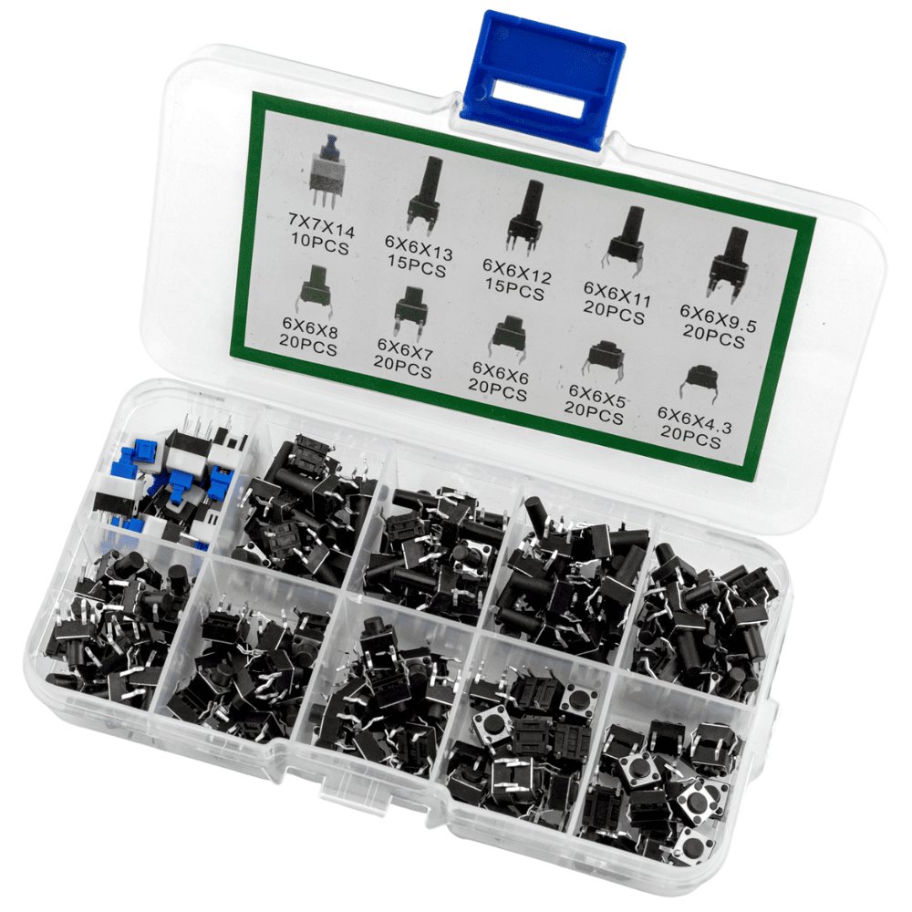 Zestaw przycisków tact switch 180 sztuk - Sklep msalamon