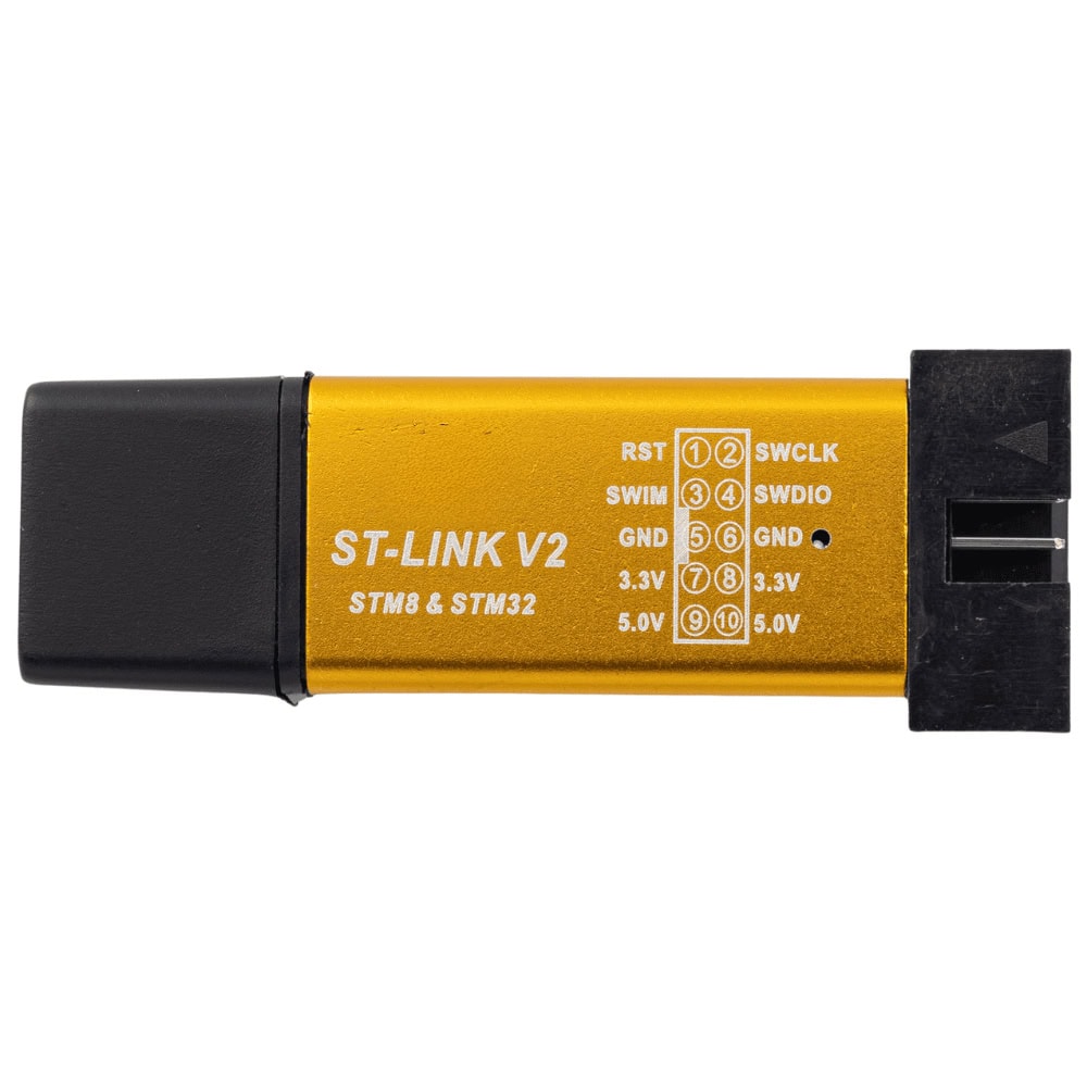 Programator ST-Link V2 do STM32 i STM8 złoty - Sklep msalamon