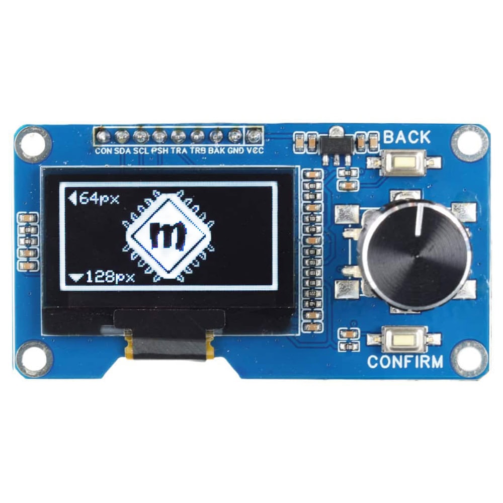 Wyświetlacz OLED 1.3" 128x64px I2C Biały z enkoderem obrotowym EC11 - Sklep msalamon