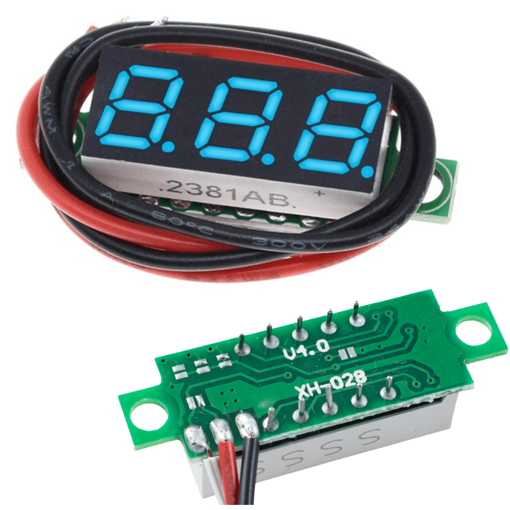 Woltomierz DC LED, miniaturowy miernik 0.28" - niebieski - Sklep msalamon