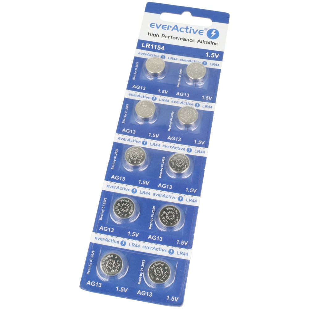 Baterie LR44 AG13 LR1154 1,5V everActive blister 10 szt. - Sklep msalamon