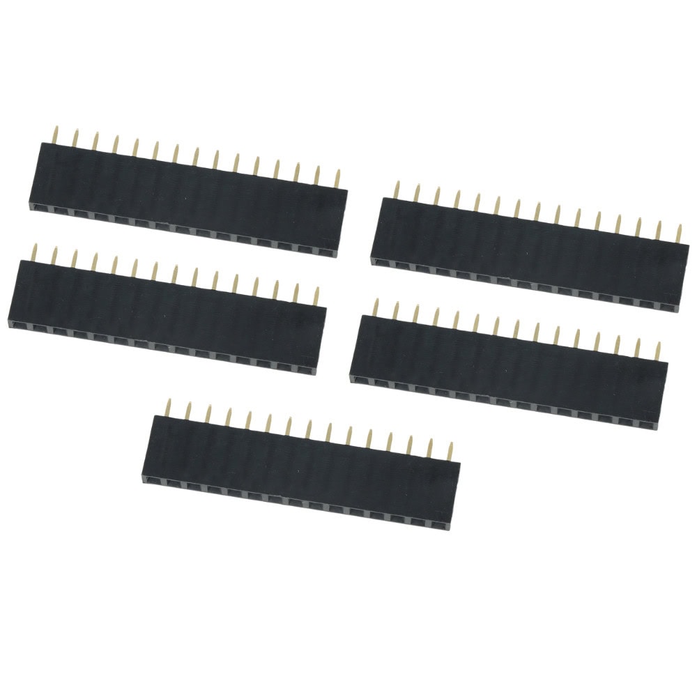 Gniazdo goldpin 1x15 pin żeńskie proste 2.54mm - 5 sztuk - Sklep msalamon