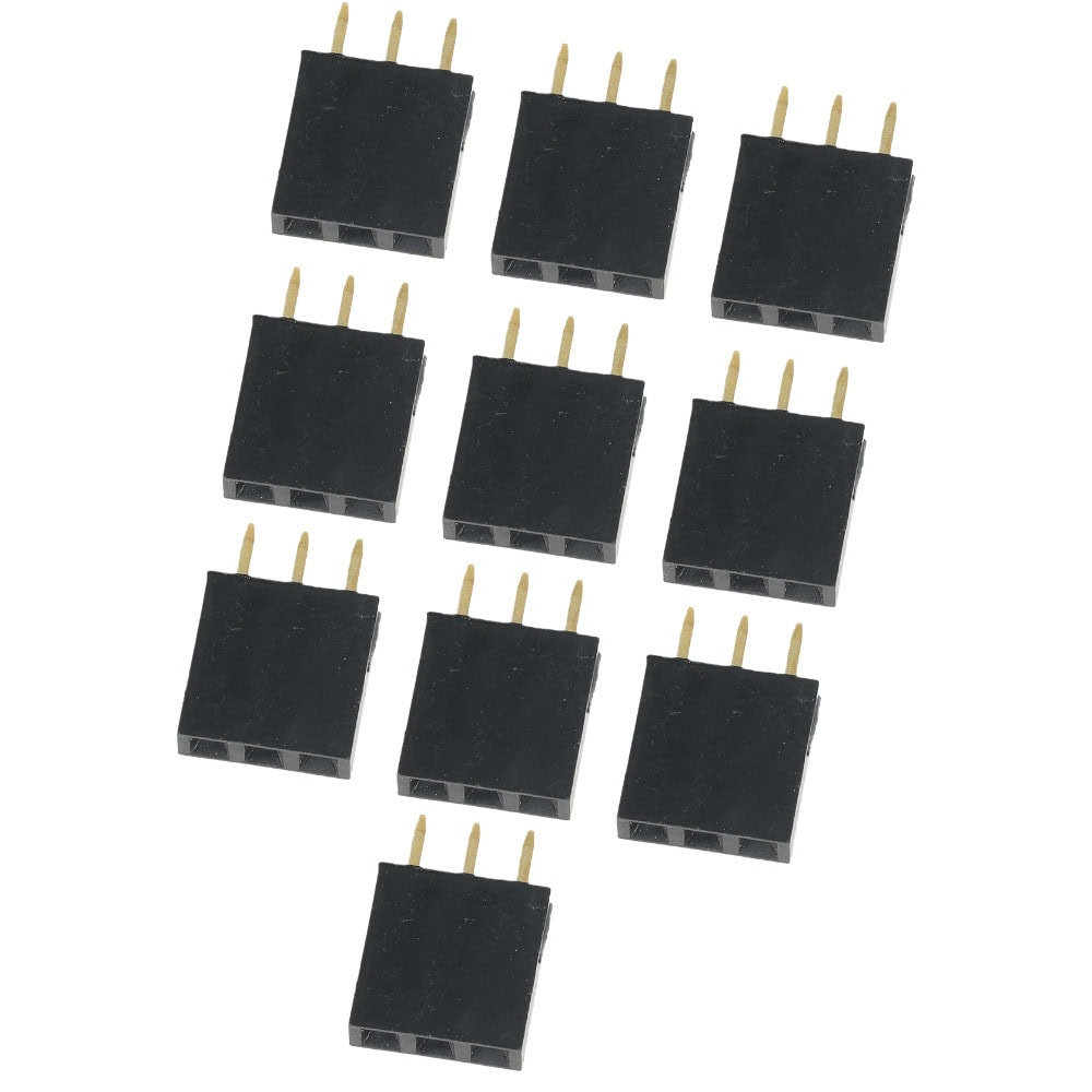 Gniazdo goldpin 1x3 pin żeńskie proste 2.54mm - 10 sztuk - Sklep msalamon