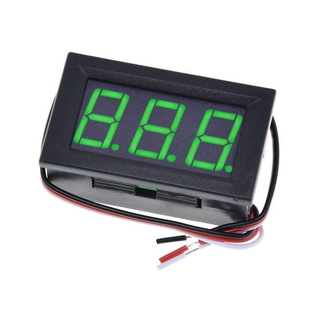 Woltomierz DC LED, miniaturowy miernik 0.56" - zielony - Sklep msalamon