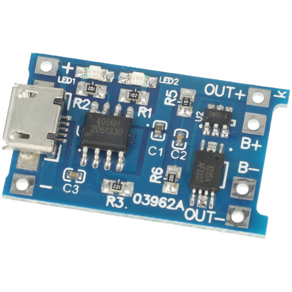 Ładowarka Li-Ion Li-pol z buforem TP4056 1A micro USB - Sklep msalamon