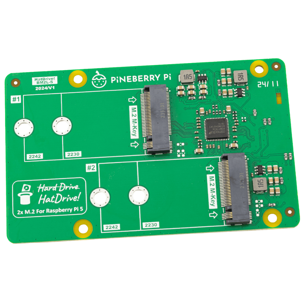 Adapter PCIe do Raspberry Pi 5 na dwa dyski NVME 2230 2242 Pineberry Pi HatDrive! Dual - Sklep msalamon