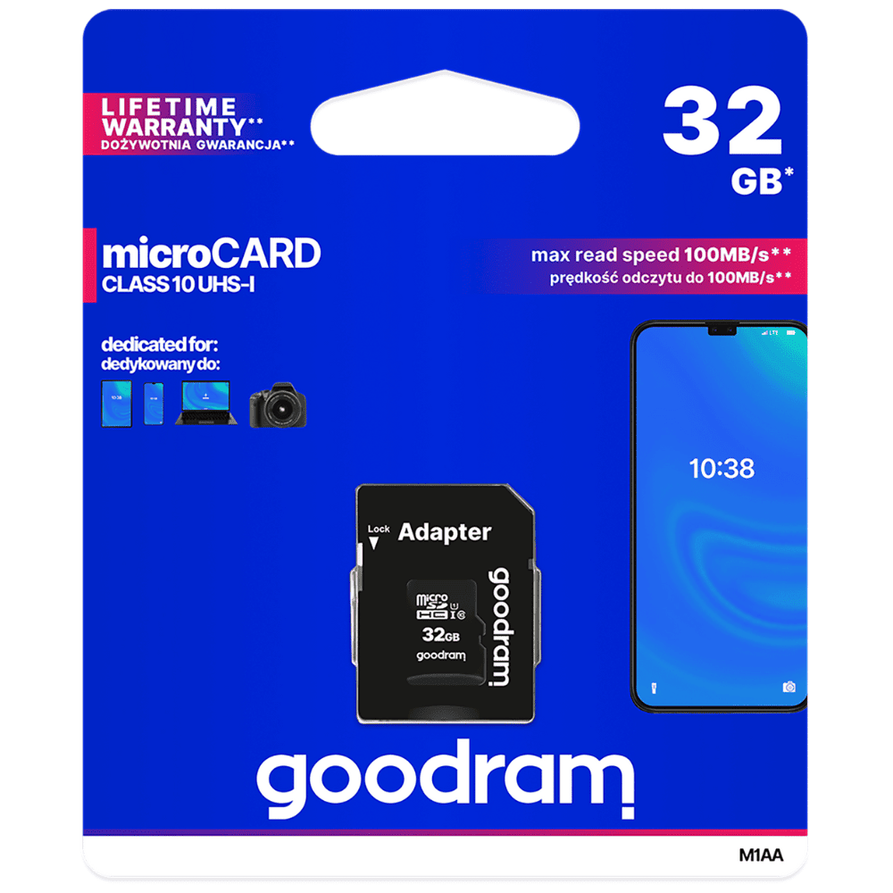 Karta pamięci microSD 32GB UHS-I Goodram z adapterem - Sklep msalamon