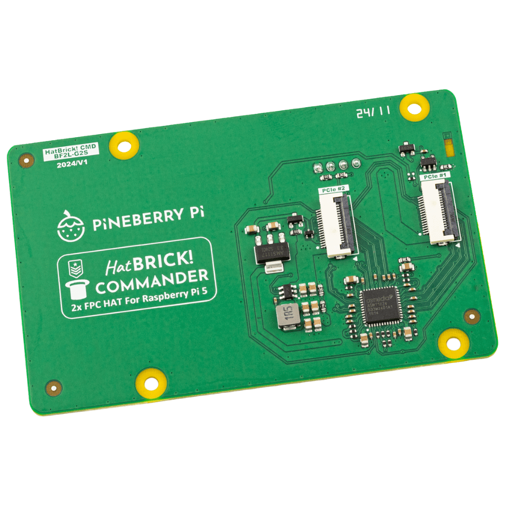 Adapter PCIE do Raspberry PI 5 na 2X PCIe Pineberry Pi HatBRICK! Commander - Sklep msalamon