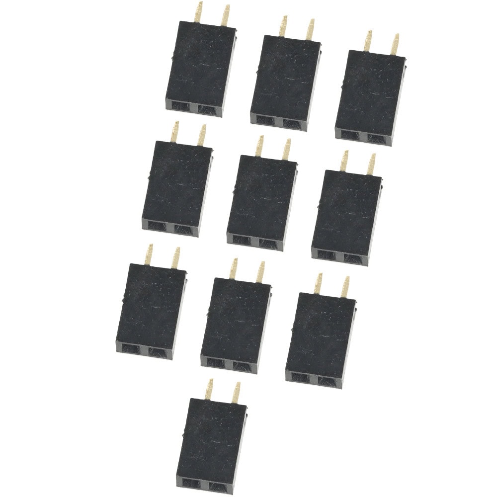Gniazdo goldpin 1x2 pin żeńskie proste 2.54mm - 10 sztuk - Sklep msalamon