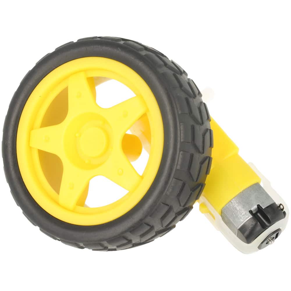 Silnik z przekładnią i kołem 65mm do robota - Sklep msalamon