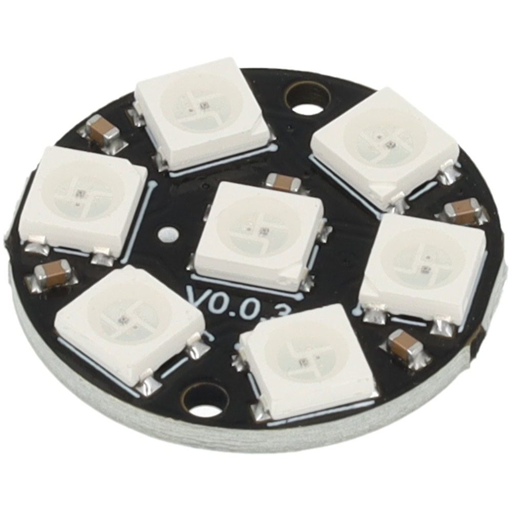 Pierścień 7 diod adresowalnych LED RGB WS2812 5V - Sklep msalamon