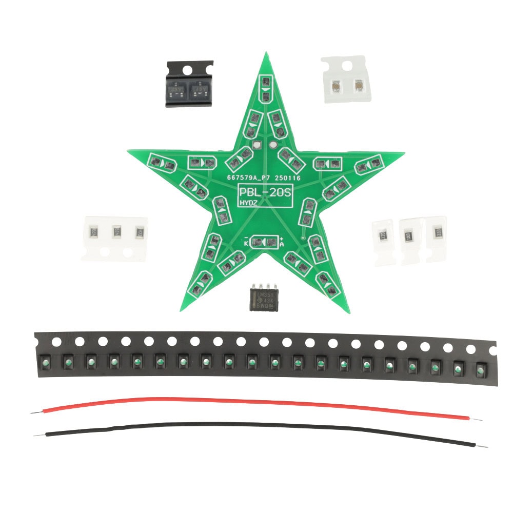 DIY gwiazda LED – zestaw do nauki lutowania niebieska - Sklep msalamon