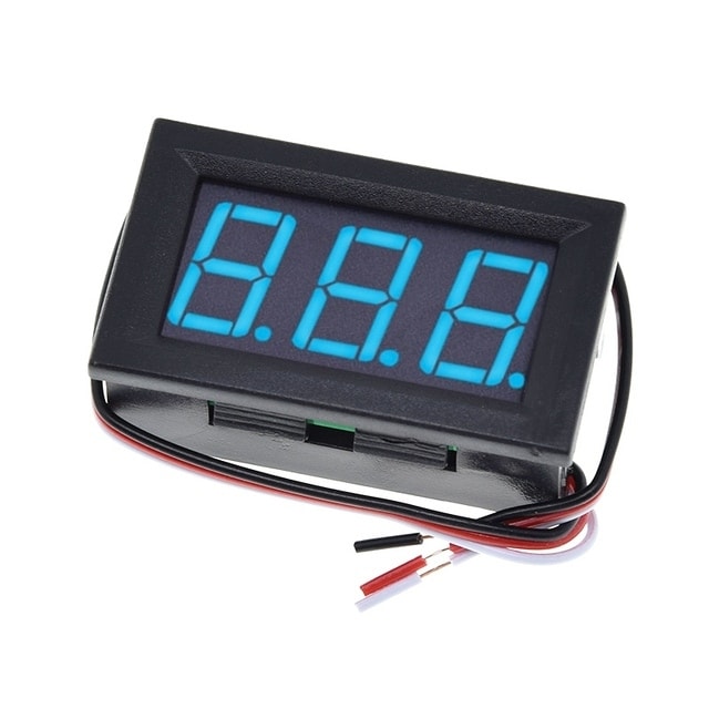Woltomierz DC LED, miniaturowy miernik 0.56" - niebieski - Sklep msalamon