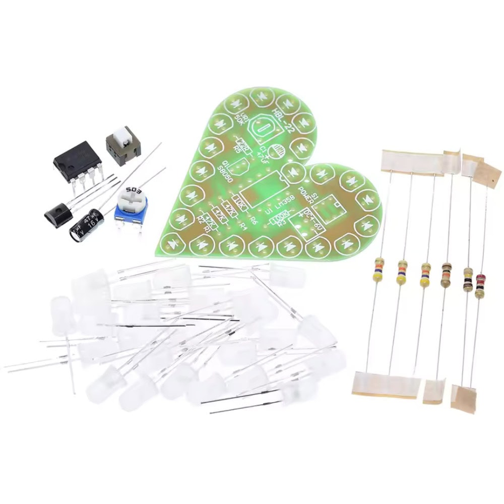 DIY Serce LED z efektem oddychania - zestaw do nauki lutowania - Sklep msalamon