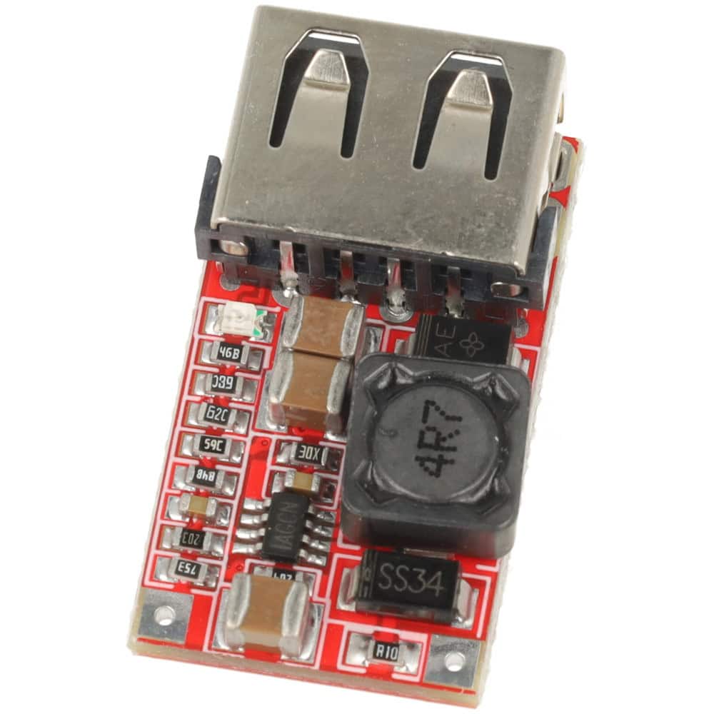 Moduł przetwornicy DC-DC Buck 6–24 V na USB 5 V 3 A – step-down - Sklep msalamon