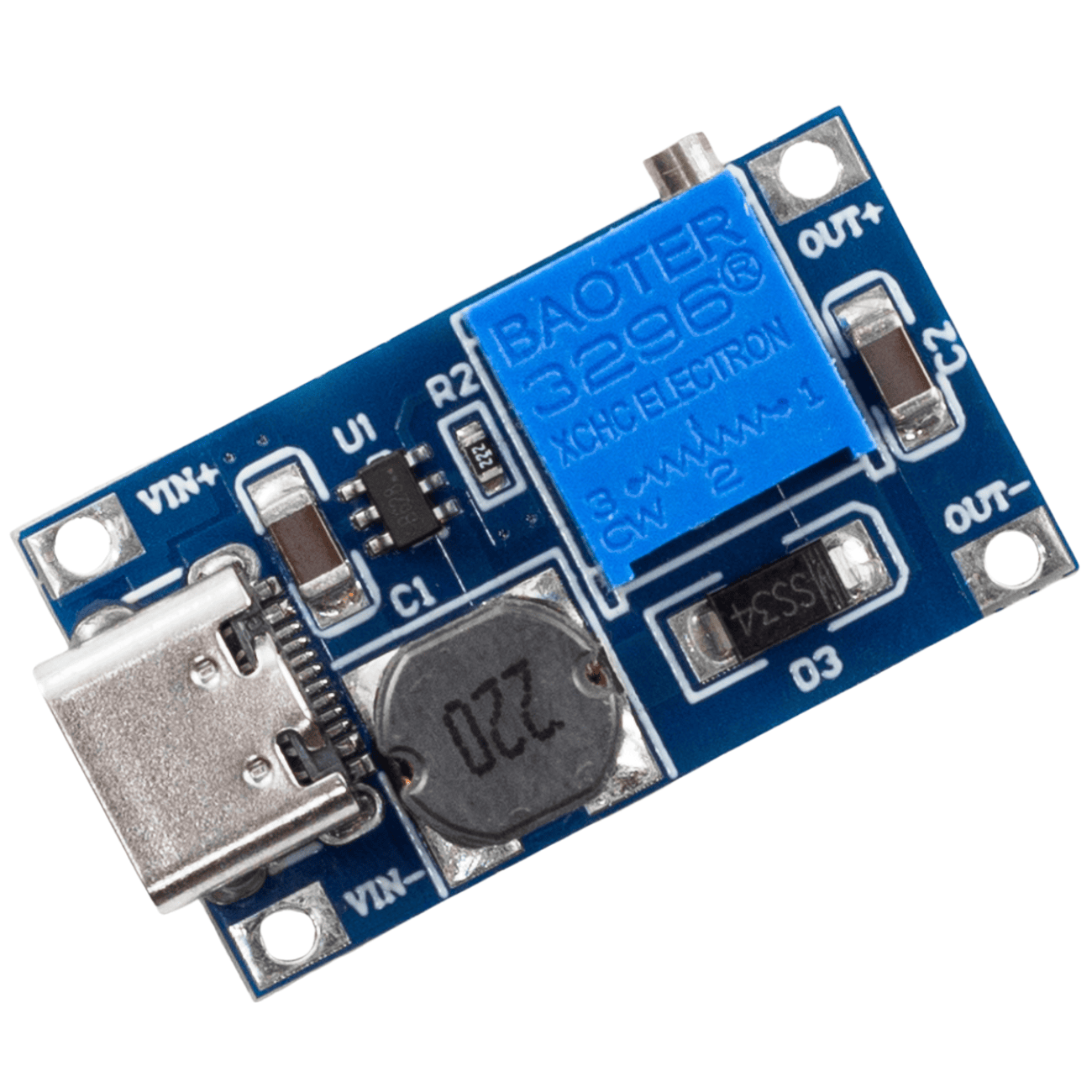 PRZETWORNICA STEP-UP 2A MT3608 DC-DC USB-C - Sklep msalamon