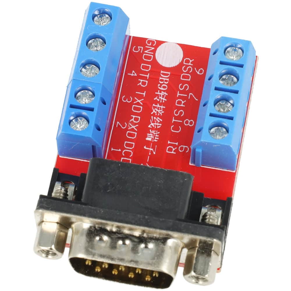 Adapter złącza RS232 DB9 męskiego na złącza śrubowe - Sklep msalamon