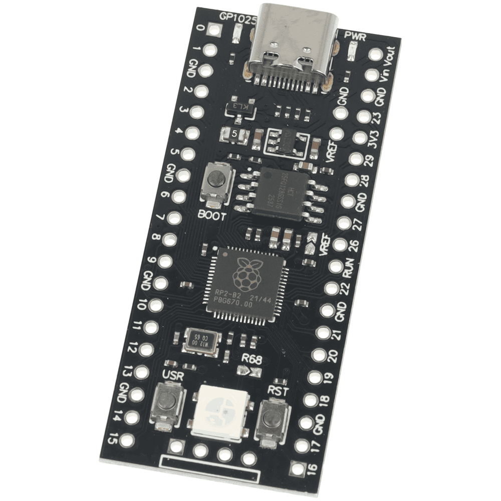 Płytka z mikrokontrolerem RP2040 z USB-C czarna - Sklep msalamon