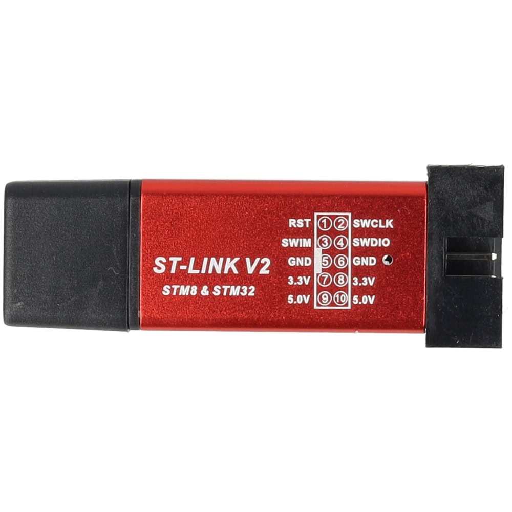 Programator ST-Link V2 do STM32 i STM8 czerwony - Sklep msalamon