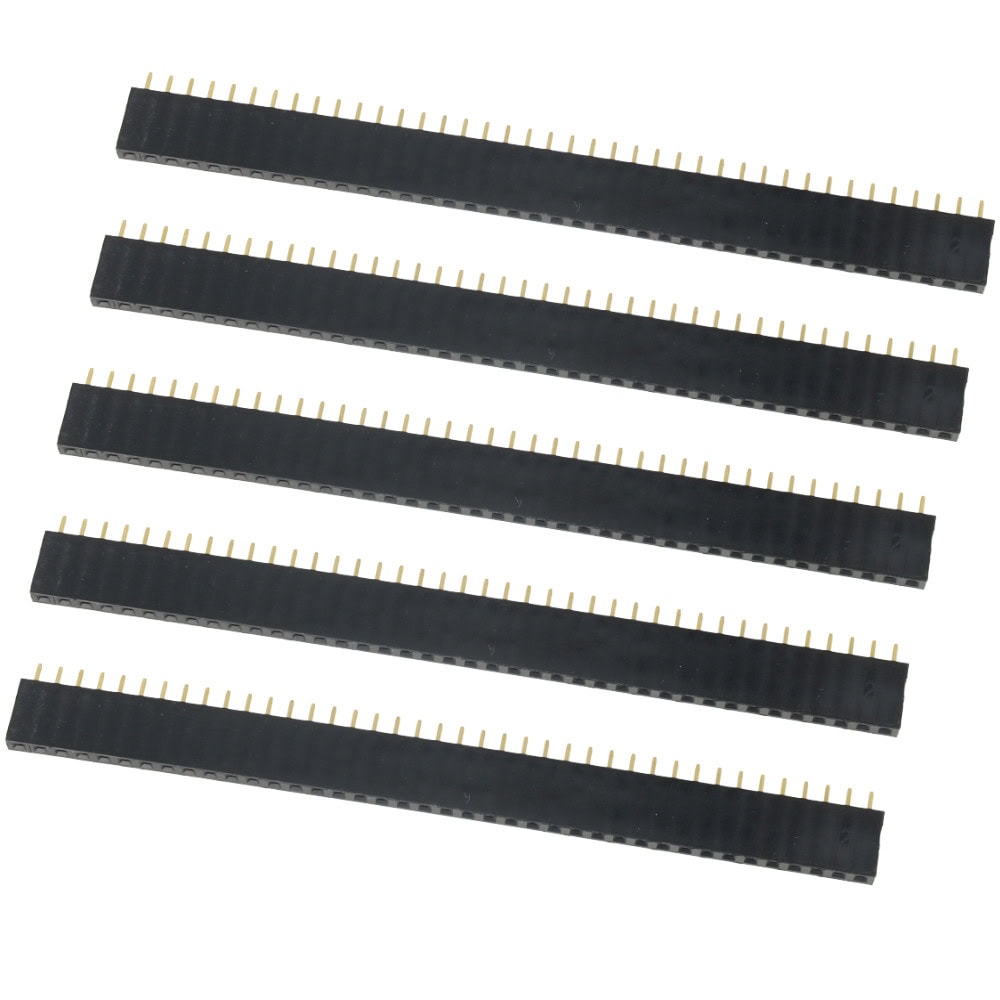 Gniazdo goldpin 1x40 pin żeńskie proste 2.54mm - 5 sztuk - Sklep msalamon