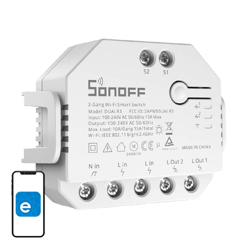 Inteligentny przełącznik WiFi Sonoff Dual R3 - Sklep msalamon