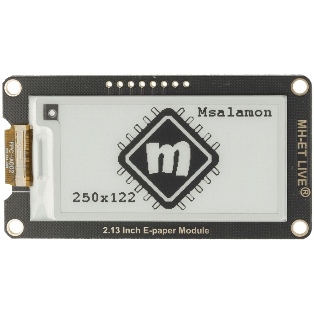 E-paper 2.13" 250x122px - wyświetlacz czarnobiały SPI - Sklep msalamon