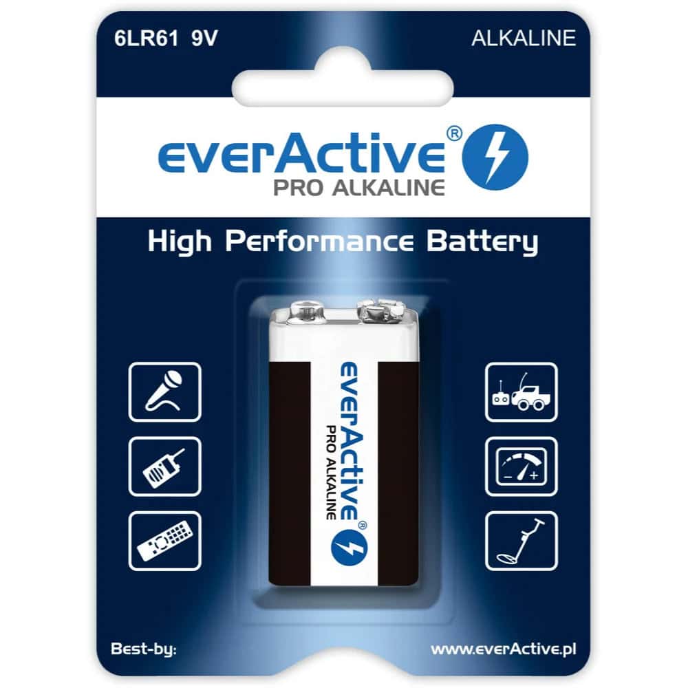 Bateria alkaliczna 6LR61 9V everActive Pro - 1 sztuka (blister) - Sklep msalamon