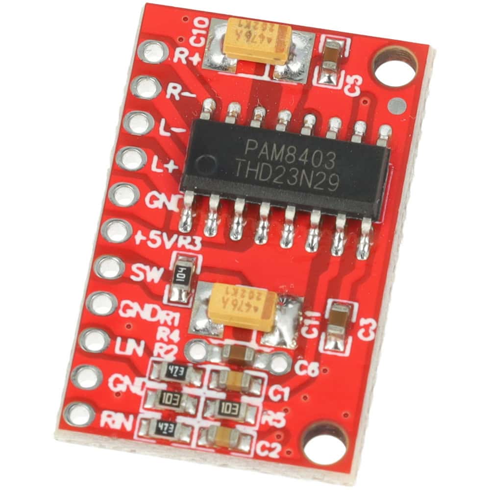 Wzmacniacz audio stereo PAM8403 5V 3W dwukanałowy - Sklep msalamon