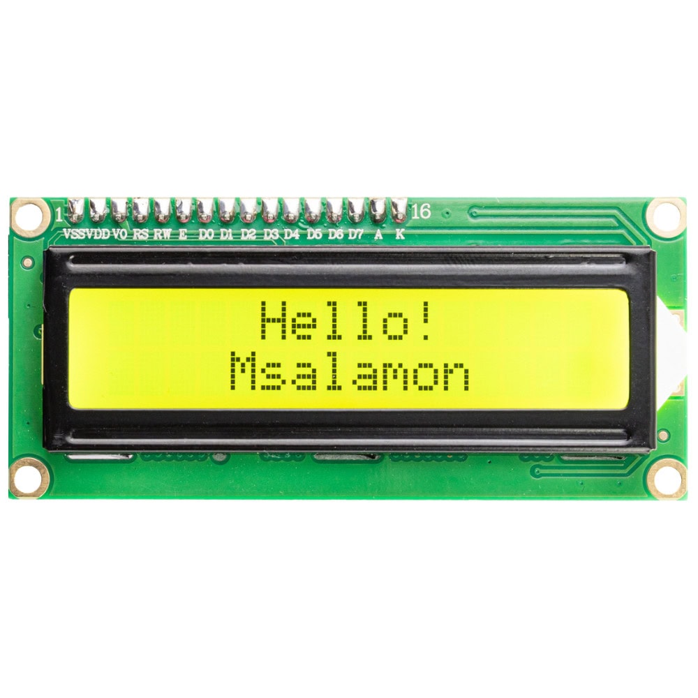 Wyświetlacz LCD 2x16 znaków zielony HD44780 - Sklep msalamon