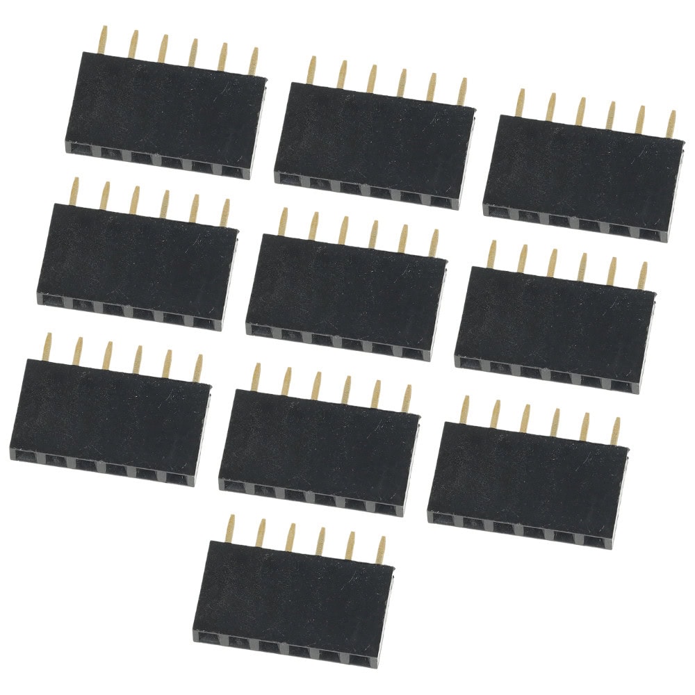 Gniazdo goldpin 1x6 pin żeńskie proste 2.54mm - 10 sztuk - Sklep msalamon