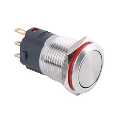WD16A-P1Z 16mm Düz Anahtarlı Metal Buton