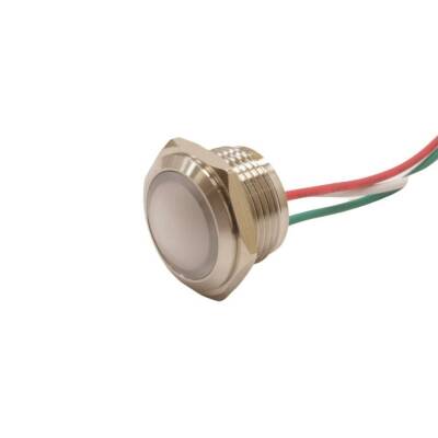 WD16L-P2/RG+ 16mm 12-24V Kablolu Metal Sinyal Lambası - 2 Renk Anot