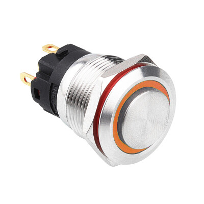 WD19A-G1Z-E 19mm Çıkık Anahtarlı Işıklı Metal Buton - Sarı