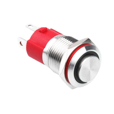 WD16D-G1Z-E 16mm Çıkık Anahtarlı Işıklı Metal Buton - Beyaz
