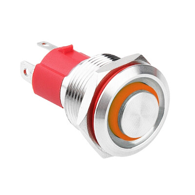 WD19D-G1Z-E 19mm Çıkık Anahtarlı Işıklı Metal Buton - Sarı