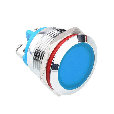 WD19L-P0 19mm 12-24V Metal Sinyal Lambası - Mavi