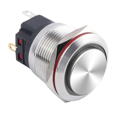 WD22B-G1Z-E 22mm Çıkık Anahtarlı Işıklı Metal Buton - Beyaz