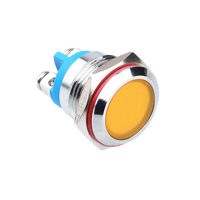 WD16L-P0 16mm 12-24V Metal Sinyal Lambası - Sarı