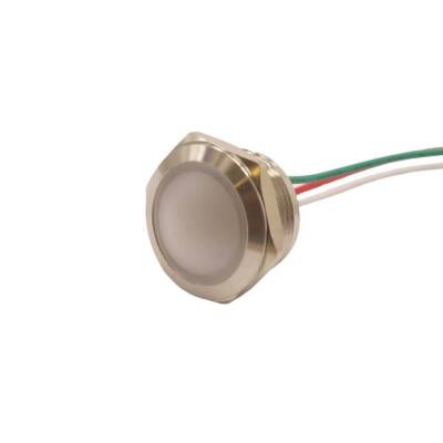 WD19L-P2/RGY+ 19mm 12-24V Kablolu Metal Sinyal Lambası - 3 Renk Anot