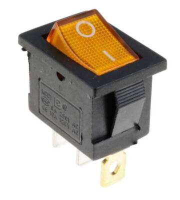 KCD1-1 Sarı Işıklı On/Off Anahtar 3 Pin