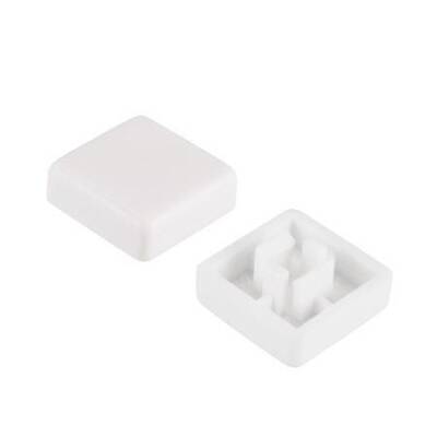 Tact Switch Kapağı Kare Beyaz - 10x10x5mm