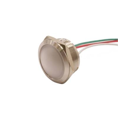 WD22L-P2/RG+ 22mm 12-24V Kablolu Metal Sinyal Lambası - 2 Renk Anot