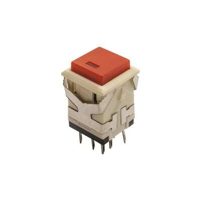 KD2-22 19mm Işıklı Anahtarlı Push Buton - Kırmızı