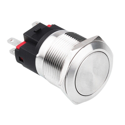 WD22E-P1 22mm Düz Yaylı Metal Buton