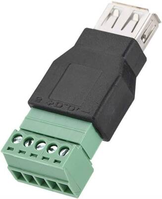 USB Dişi - 5'li Klemens Çevirici / USB 2.0 to 5-Pin Terminal