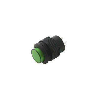 RL16-503B 16MM Plastik 2 Pin Yaylı Buton Yeşil