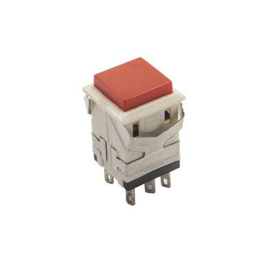 KD2-23 19mm Işıksız Anahtarlı Push Buton - Kırmızı